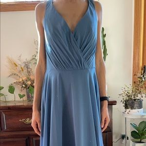 David’s bridal cornflower blue maxi dress